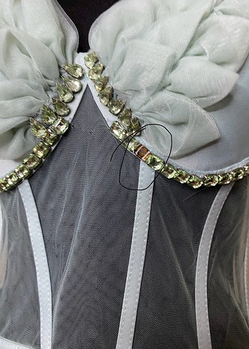 İşlemeli Mini Straplez Büstiyer - Görsel 7