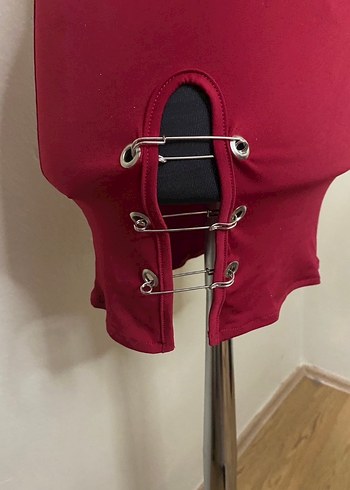 Kırmızı Gotik Mini Elbise - Görsel 3