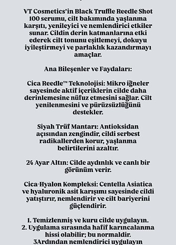 Diğer VTcosmetics Black Truffle Reedle Shot 100