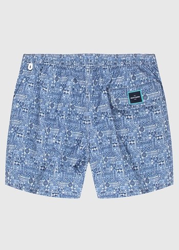 GRAND SASSO MARKA Bohem Desenli Düğmeli Erkek Mayo - Görsel 6