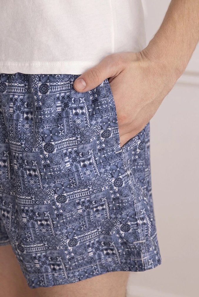 GRAND SASSO MARKA Bohem Desenli Düğmeli Erkek Mayo - Görsel 5