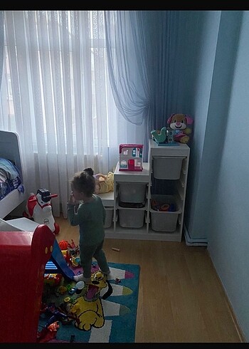 Tül fon perde mavi