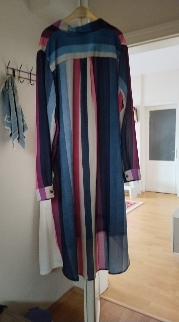 Renkli Uzun Kollu Bohem Kadın Gömlek - Görsel 2