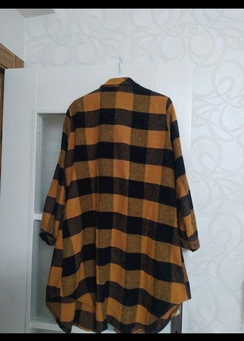 Düğmeli Uzun Kollu Kareli Kadın Gömlek - Görsel 2