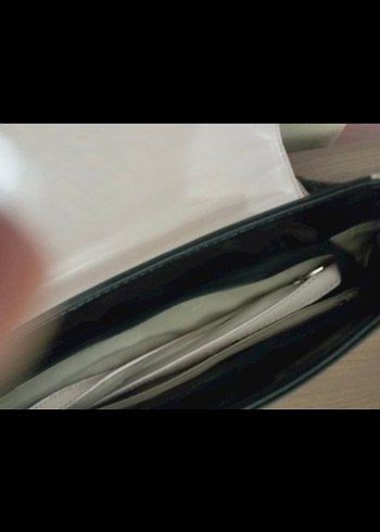 Parlak Siyah krem Deri Kadın Çanta - Görsel 4