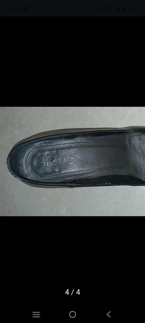 Siyah Rugan Dolgu Topuk Kadın Stiletto - Görsel 4