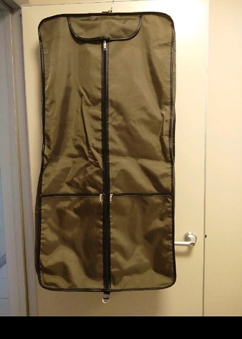 haki renk Fransız malı elbise taşıma çantası sıfır gibi - Görsel 3