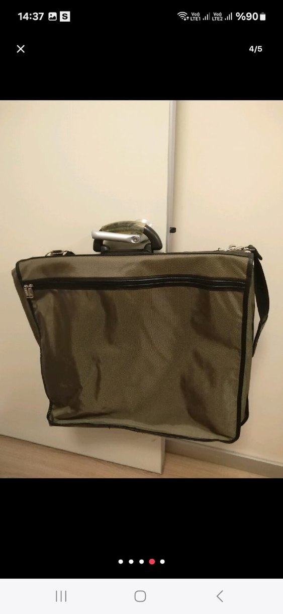 haki renk Fransız malı elbise taşıma çantası sıfır gibi - Görsel 5