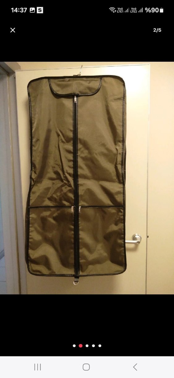 haki renk Fransız malı elbise taşıma çantası sıfır gibi - Görsel 3