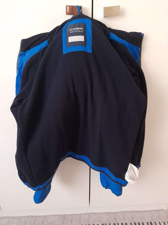 Sokak Stili Mavi Kapüşonlu çocuk Mont - Görsel 4