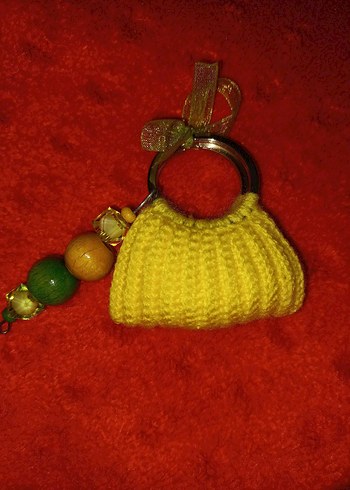 Sarı Örgü Bohem Anahtarlık - Görsel 2