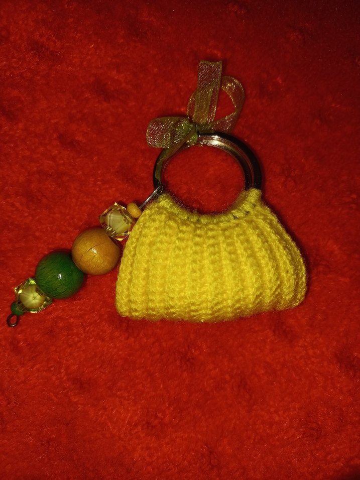 Sarı Örgü Bohem Anahtarlık - Görsel 2