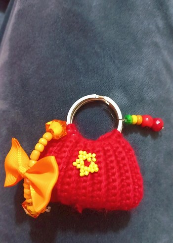 Renkli Örgü Bohem Kadın Anahtarlık - Görsel 2