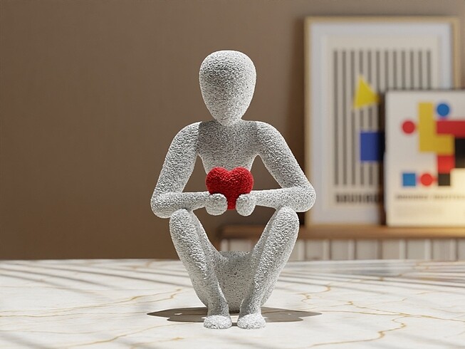 Beden beyaz Renk Aşkın kucaklaşması, minimalist heykel