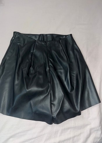 Kadın Siyah Deri Mini Etek - Görsel 2