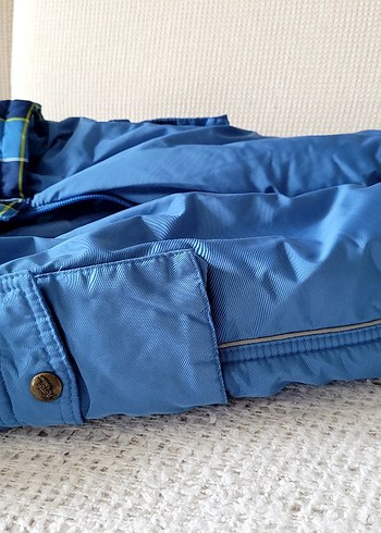 Koyu Mavi Kapüşonlu Bebek Kayak Tulumu - Görsel 5