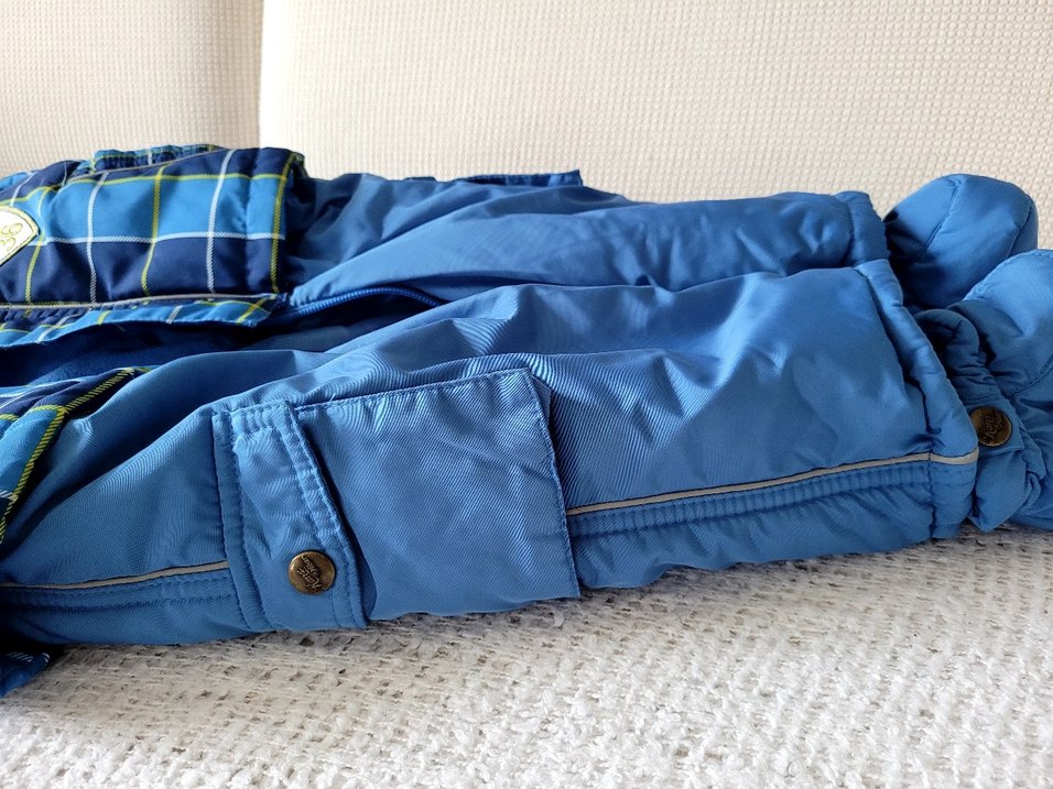 Koyu Mavi Kapüşonlu Bebek Kayak Tulumu - Görsel 5