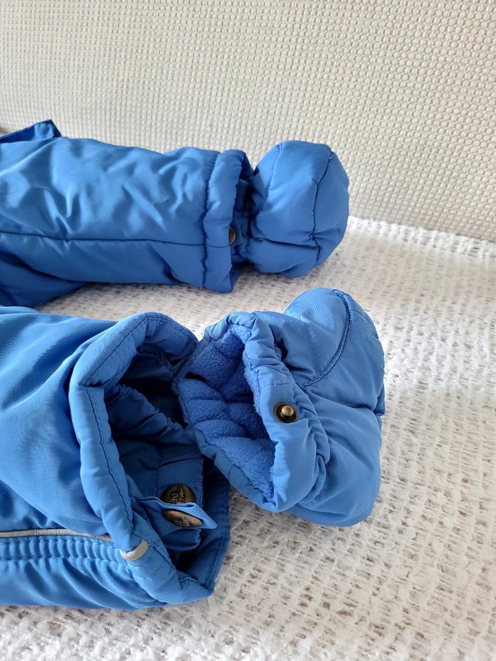 Koyu Mavi Kapüşonlu Bebek Kayak Tulumu - Görsel 4