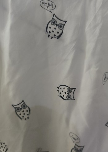 Diğer Düğmeli Beyaz Baskılı Kadın Gömlek