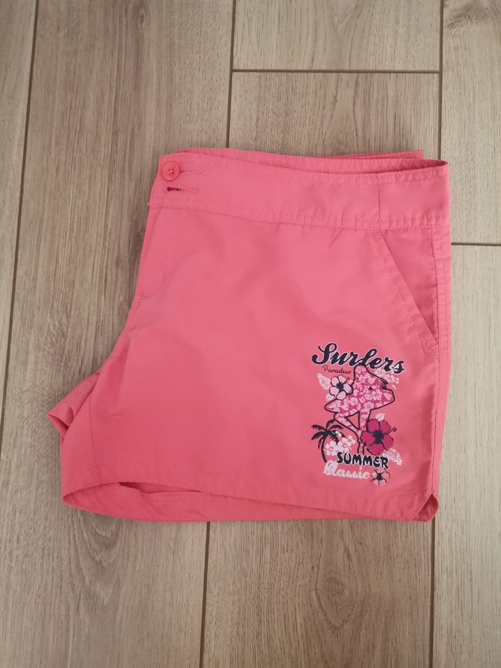 Pembe Mini Düğmeli Kadın Şort - Görsel 3