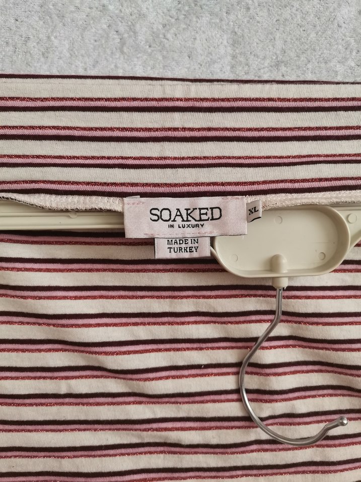 Çizgili Pembe Mini Etek - Görsel 3