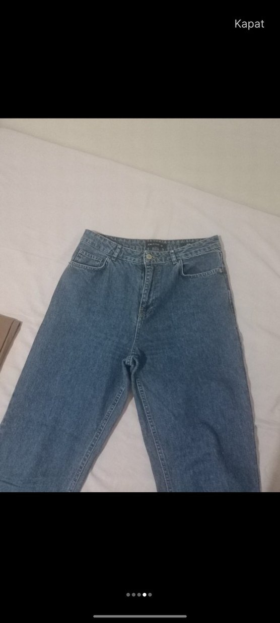 Kadın Mavi Rahat Kesim kot Pantolon - Görsel 2