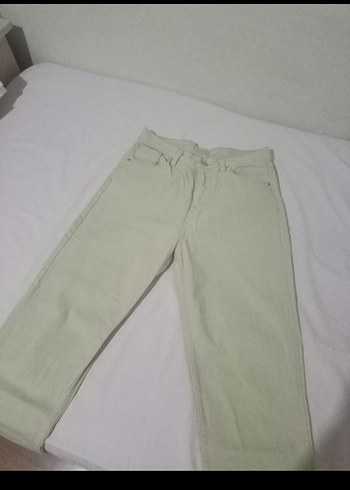 Bej Kadın Keten Kumaş Pantolon - Görsel 2