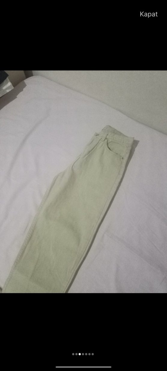 Bej Kadın Keten Kumaş Pantolon - Görsel 3