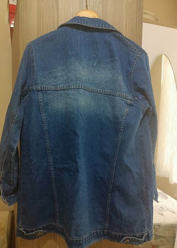 Mavi Düğmeli Kadın kot Ceket - Görsel 4