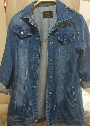 Mavi Düğmeli Kadın kot Ceket - Görsel 2