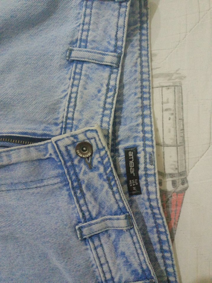 Açık mavi bol paça Kadın Jean - Görsel 2