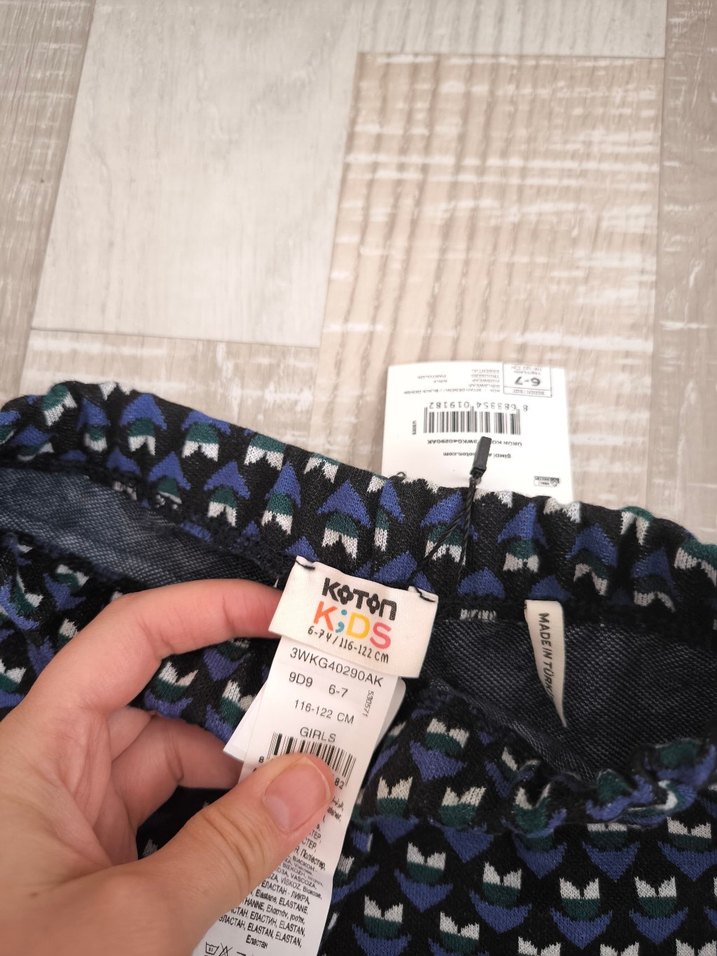 Koton Kiz cocuk Etiketli Lacivert Pilili Midi Kumaş Pantolon - Görsel 4