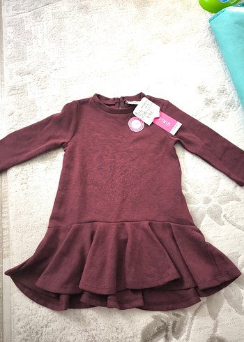 LCW Bordo , Uzun Kollu Anne kız elbise etiketli - Görsel 6