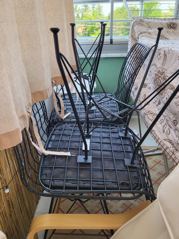 Siyah Metal Tel Sandalye - Görsel 2