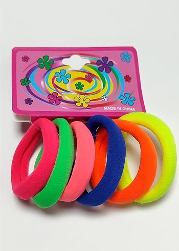 Pastel Renkli Lastikli Çocuk Saç Tokaları - Görsel 6