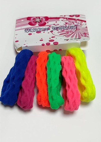 Pastel Renkli Lastikli Çocuk Saç Tokaları - Görsel 5