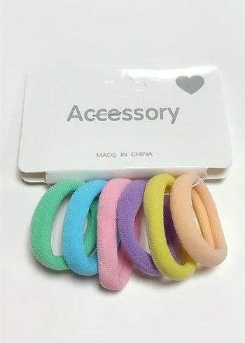 Pastel Renkli Lastikli Çocuk Saç Tokaları - Görsel 3