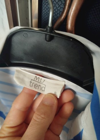 Mavi Çizgili Uzun Kollu Gömlek - Görsel 4