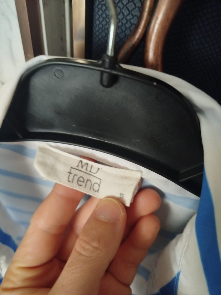 Mavi Çizgili Uzun Kollu Gömlek - Görsel 4