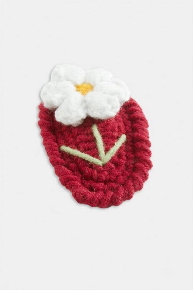 Renkli Örgü Dondurma çiçek papatya ve labubu el yapımı örgü toka - Görsel 4