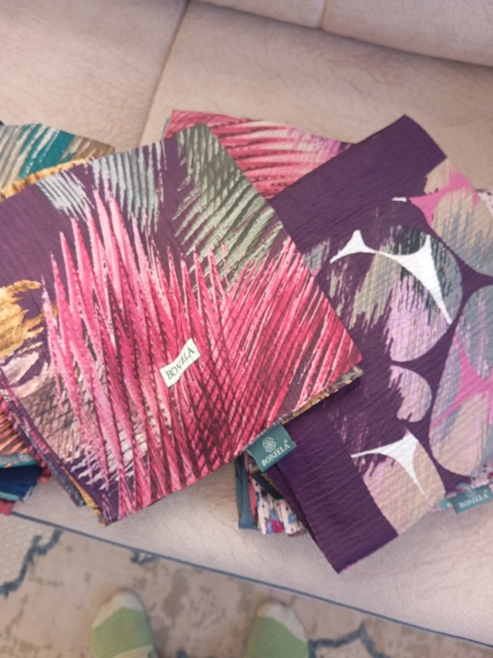 Renkli Pliseli Bohem Kadın eşarp adet 150 - Görsel 2