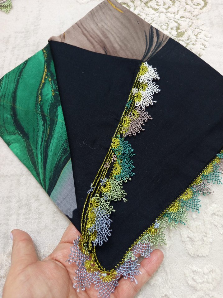 iğne İşlemeli Bohem Kadın tülbent - Görsel 2