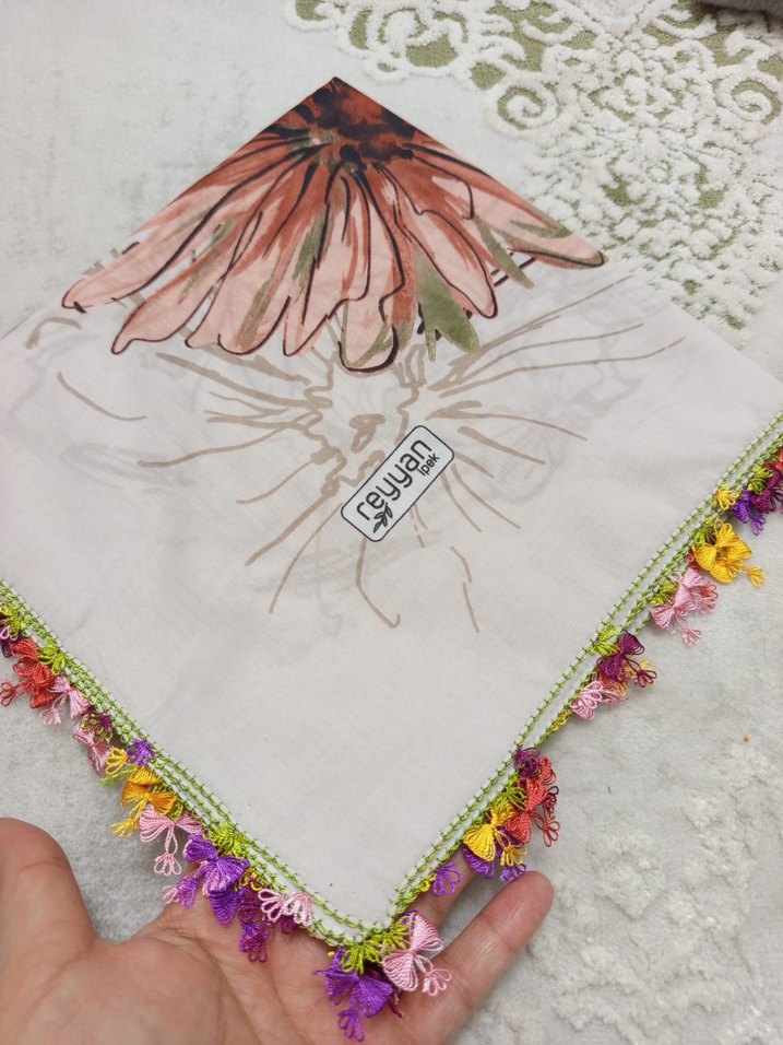 iğne İşlemeli Bohem Kadın tülbent - Görsel 3