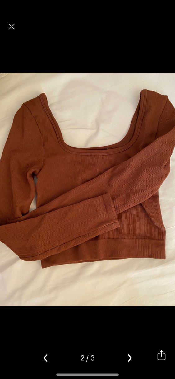 Kahverengi Kadın Süet Crop Top - Görsel 2