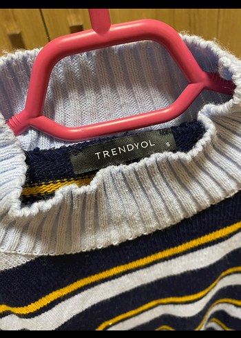 Boğazlı Çizgili Kadın Triko Kazak - Görsel 3