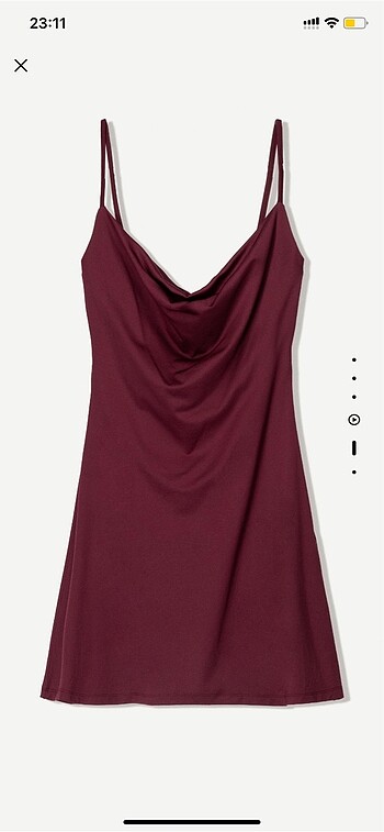 bershka bordo mini elbise