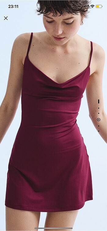Bershka bershka bordo mini elbise