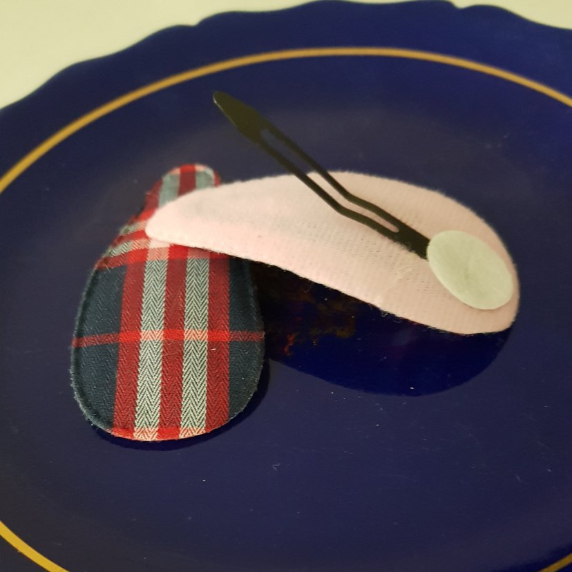 lacivert ekose saç aksesuar seti - Görsel 4