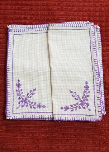 6 parça elişi etamin sehpa örtüsü seti - Görsel 2