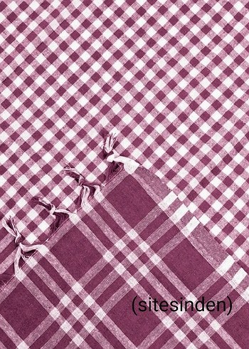 bordo ekoseli piknik veya masa örtüsü - Görsel 4